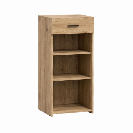 Buffet colonne rectangulaire chêne clair en panneaux de particules 50 x 40 x 120 cm