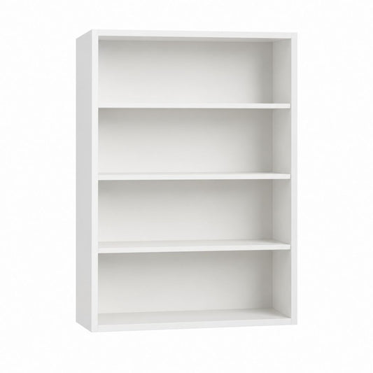 Bibliothèque étagère blanche en panneaux de particules mélaminés rectangulaire 60 x 24 x 120 cm