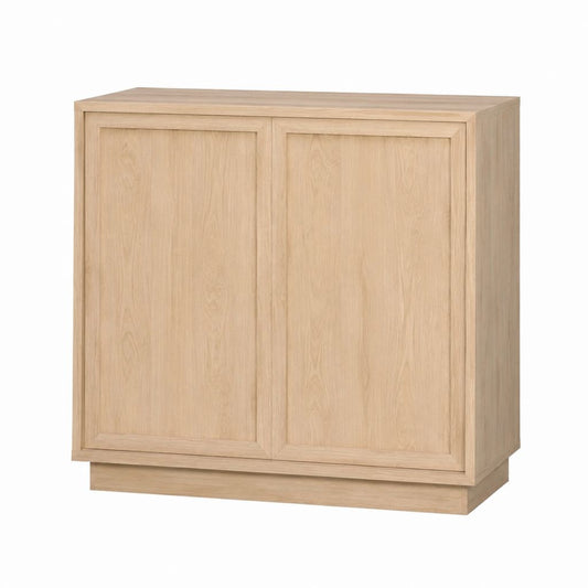 Buffet 2 portes chêne clair en panneaux de particules rectangulaire 100 x 45 x 110 cm